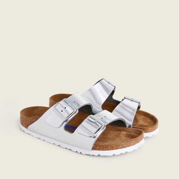 Birkenstock Shoes - New BIRKENSTOCK Size 37 (US 6 - 6.5) Arizona Soft Footbed Sandals Silver